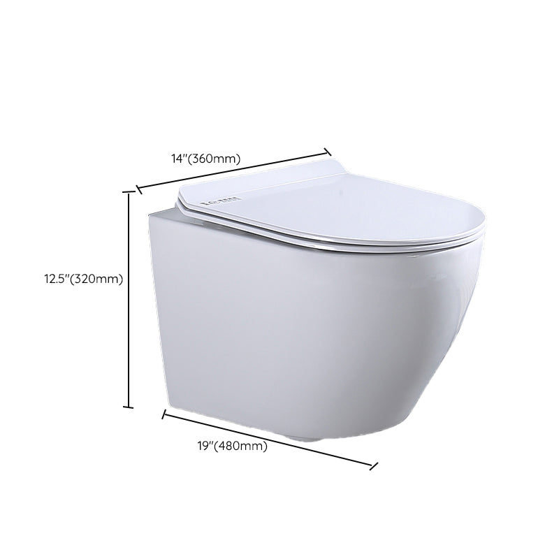 Modern White Ceramic Flush Toilet Wall Hung Urine Toilet with Seat for Bathroom Clearhalo 'Bathroom Remodel & Bathroom Fixtures' 'Home Improvement' 'home_improvement' 'home_improvement_toilets' 'Toilets & Bidets' 'Toilets' 7069553