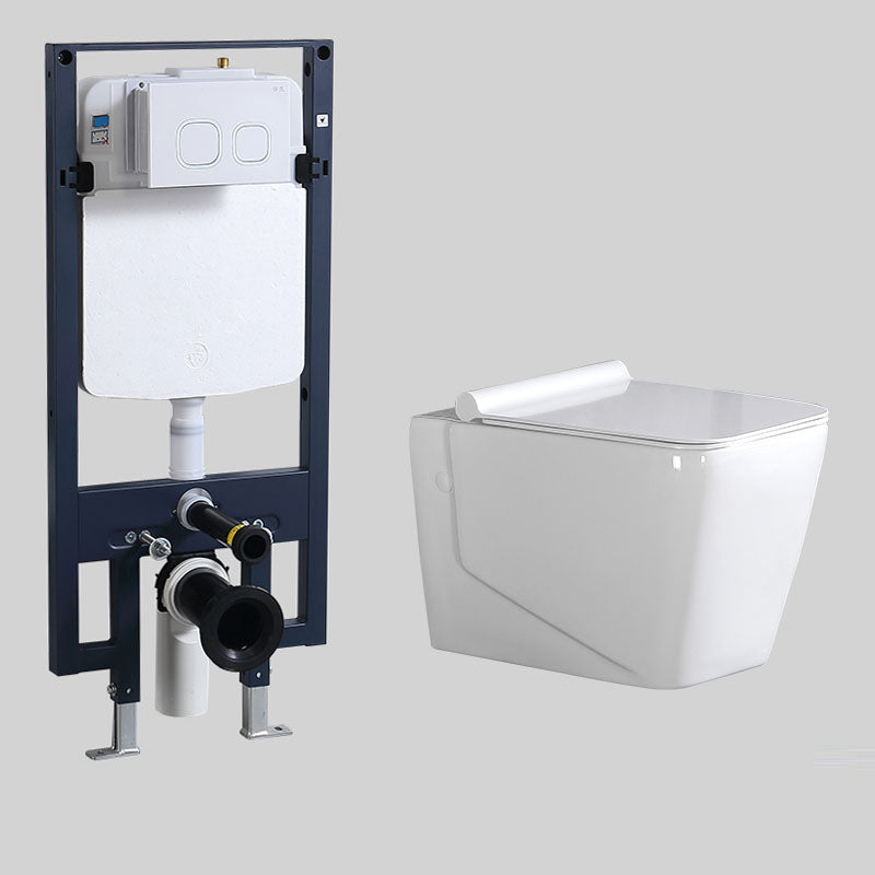 Modern Ceramic Flush Toilet Wall Hung White Toilet Bowl for Washroom UF 14"L x 21"W x 14"H Toilet & Thin Tanker Clearhalo 'Bathroom Remodel & Bathroom Fixtures' 'Home Improvement' 'home_improvement' 'home_improvement_toilets' 'Toilets & Bidets' 'Toilets' 7069559