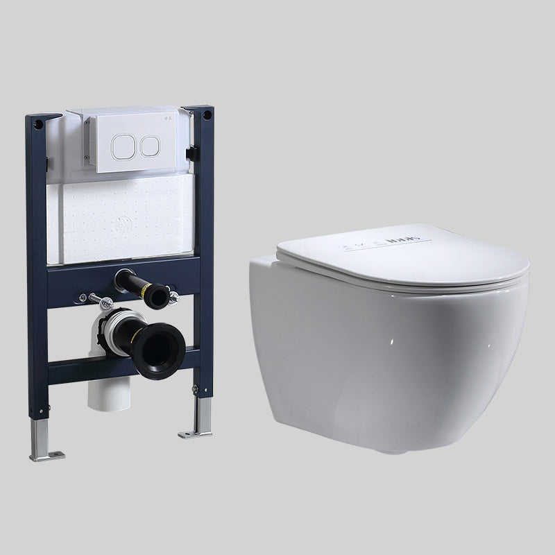 Modern Ceramic Flush Toilet Wall Hung White Toilet Bowl for Washroom UF 14"L x 20"W x 13"H Toilet with Low Tanker Clearhalo 'Bathroom Remodel & Bathroom Fixtures' 'Home Improvement' 'home_improvement' 'home_improvement_toilets' 'Toilets & Bidets' 'Toilets' 7069560