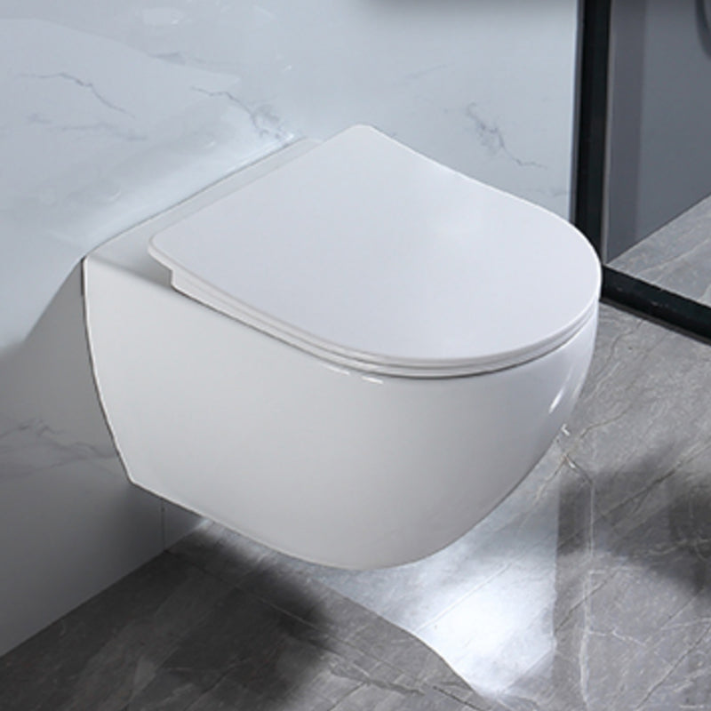 Modern Ceramic Flush Toilet Wall Hung White Toilet Bowl for Washroom Clearhalo 'Bathroom Remodel & Bathroom Fixtures' 'Home Improvement' 'home_improvement' 'home_improvement_toilets' 'Toilets & Bidets' 'Toilets' 7069561