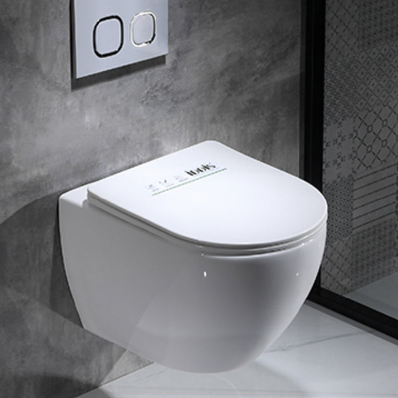 Modern Ceramic Flush Toilet Wall Hung White Toilet Bowl for Washroom Clearhalo 'Bathroom Remodel & Bathroom Fixtures' 'Home Improvement' 'home_improvement' 'home_improvement_toilets' 'Toilets & Bidets' 'Toilets' 7069562