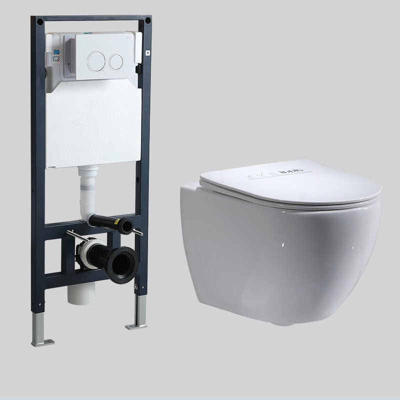 Modern Ceramic Flush Toilet Wall Hung White Toilet Bowl for Washroom UF 14"L x 20"W x 13"H Toilet & Thin Tanker Clearhalo 'Bathroom Remodel & Bathroom Fixtures' 'Home Improvement' 'home_improvement' 'home_improvement_toilets' 'Toilets & Bidets' 'Toilets' 7069564