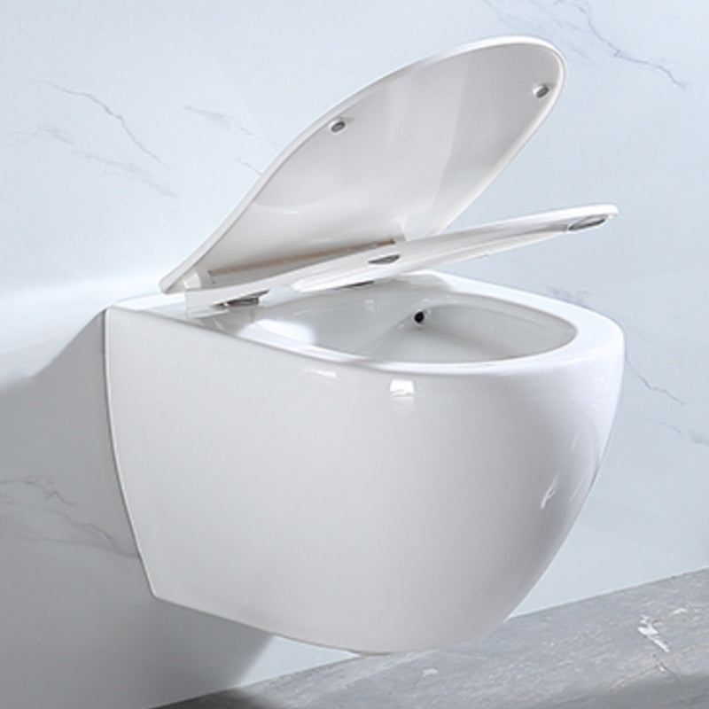Modern Ceramic Flush Toilet Wall Hung White Toilet Bowl for Washroom Clearhalo 'Bathroom Remodel & Bathroom Fixtures' 'Home Improvement' 'home_improvement' 'home_improvement_toilets' 'Toilets & Bidets' 'Toilets' 7069565