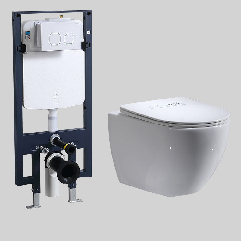 Modern Ceramic Flush Toilet Wall Hung White Toilet Bowl for Washroom UF 14"L x 20"W x 13"H Toilet with High Tanker Clearhalo 'Bathroom Remodel & Bathroom Fixtures' 'Home Improvement' 'home_improvement' 'home_improvement_toilets' 'Toilets & Bidets' 'Toilets' 7069566