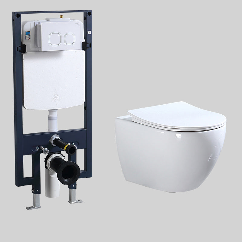 Modern Ceramic Flush Toilet Wall Hung White Toilet Bowl for Washroom Plastic 14"L x 20"W x 13"H Toilet & Thin Tanker Clearhalo 'Bathroom Remodel & Bathroom Fixtures' 'Home Improvement' 'home_improvement' 'home_improvement_toilets' 'Toilets & Bidets' 'Toilets' 7069568