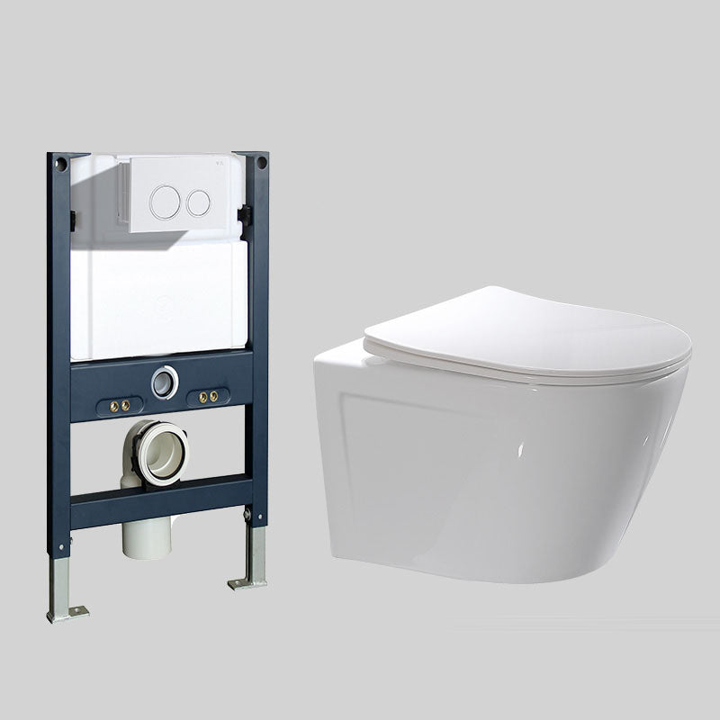 Modern Ceramic Flush Toilet Wall Hung White Toilet Bowl for Washroom UF 15"L x 19"W x 13"H Toilet with Low Tanker Clearhalo 'Bathroom Remodel & Bathroom Fixtures' 'Home Improvement' 'home_improvement' 'home_improvement_toilets' 'Toilets & Bidets' 'Toilets' 7069578