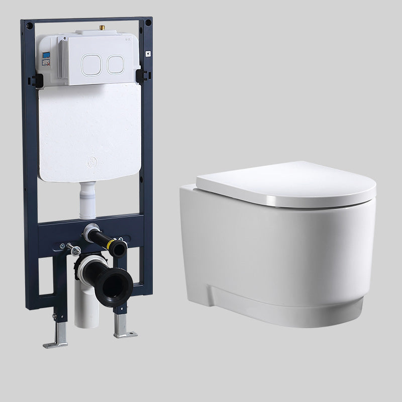 Modern Ceramic Flush Toilet Wall Hung White Toilet Bowl for Washroom UF 15"L x 20"W x 13"H Toilet & Thin Tanker Clearhalo 'Bathroom Remodel & Bathroom Fixtures' 'Home Improvement' 'home_improvement' 'home_improvement_toilets' 'Toilets & Bidets' 'Toilets' 7069579