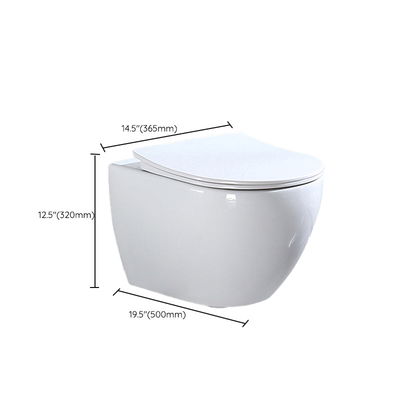 Modern Ceramic Flush Toilet Wall Hung White Toilet Bowl for Washroom Clearhalo 'Bathroom Remodel & Bathroom Fixtures' 'Home Improvement' 'home_improvement' 'home_improvement_toilets' 'Toilets & Bidets' 'Toilets' 7069581