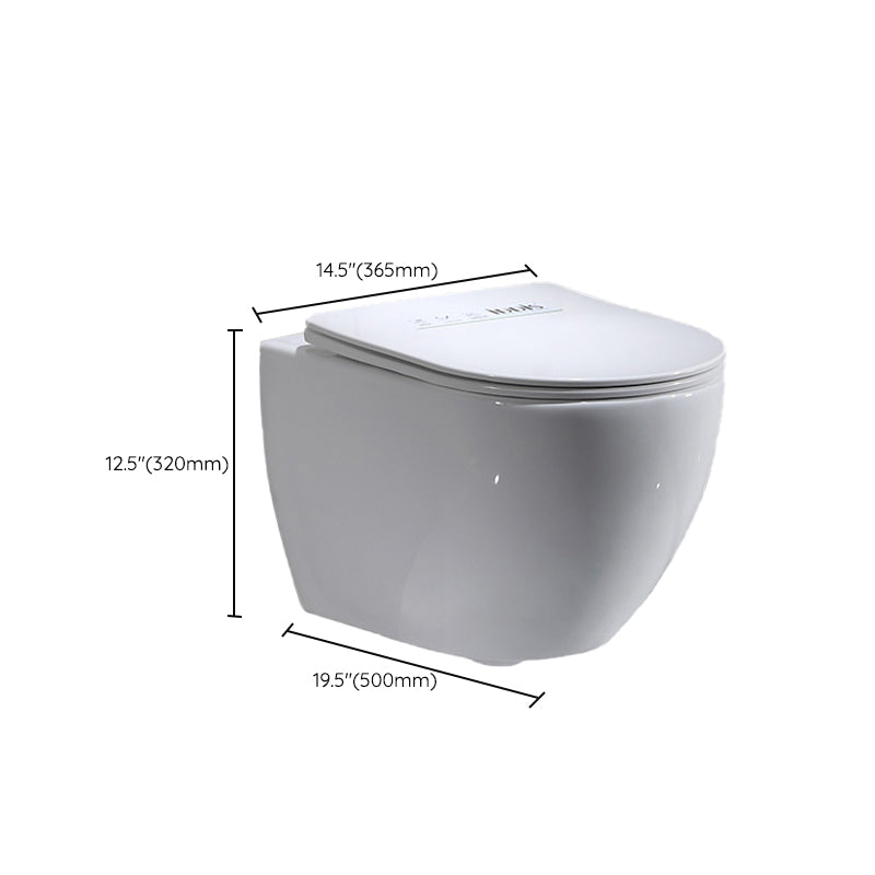 Modern Ceramic Flush Toilet Wall Hung White Toilet Bowl for Washroom Clearhalo 'Bathroom Remodel & Bathroom Fixtures' 'Home Improvement' 'home_improvement' 'home_improvement_toilets' 'Toilets & Bidets' 'Toilets' 7069582