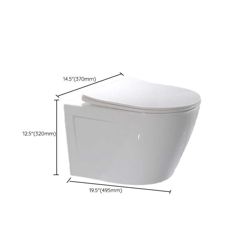 Modern Ceramic Flush Toilet Wall Hung White Toilet Bowl for Washroom Clearhalo 'Bathroom Remodel & Bathroom Fixtures' 'Home Improvement' 'home_improvement' 'home_improvement_toilets' 'Toilets & Bidets' 'Toilets' 7069583