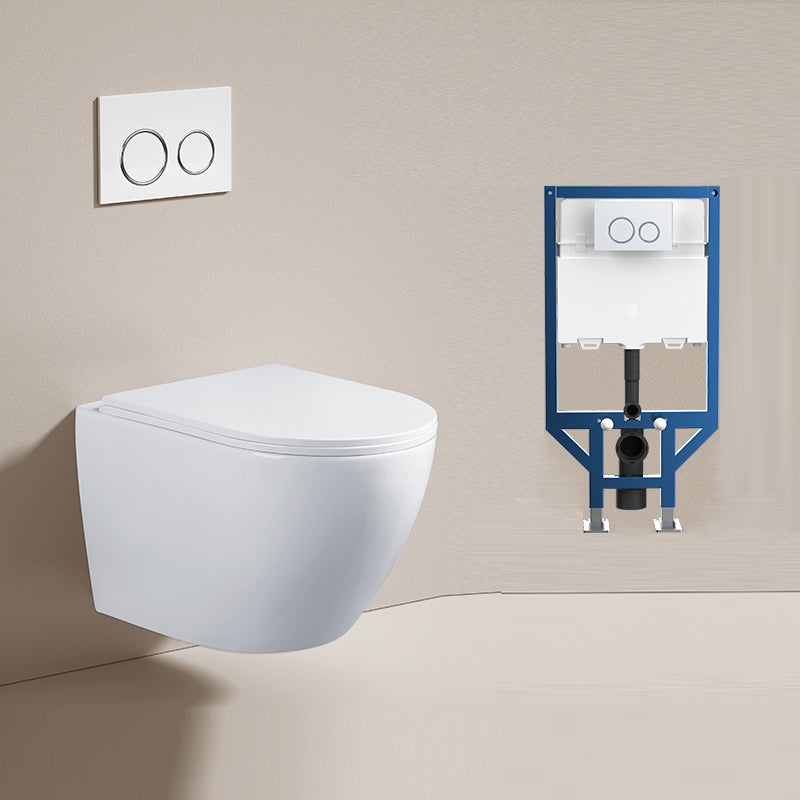 Modern Ceramic Flush Toilet Wall Hung Urine Toilet with Slow Close Seat for Washroom 14"L x 19"W x 14"H Toilet with Freestanding Tanker Clearhalo 'Bathroom Remodel & Bathroom Fixtures' 'Home Improvement' 'home_improvement' 'home_improvement_toilets' 'Toilets & Bidets' 'Toilets' 7069594