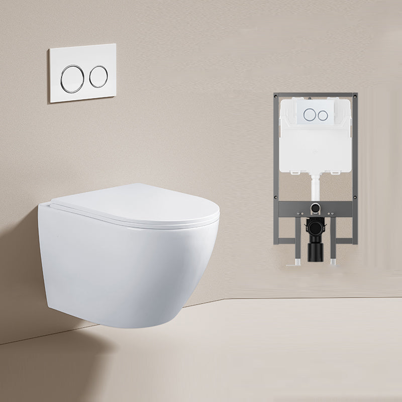 Modern Ceramic Flush Toilet Wall Hung Urine Toilet with Slow Close Seat for Washroom 14"L x 19"W x 14"H Toilet with High Tanker Clearhalo 'Bathroom Remodel & Bathroom Fixtures' 'Home Improvement' 'home_improvement' 'home_improvement_toilets' 'Toilets & Bidets' 'Toilets' 7069596