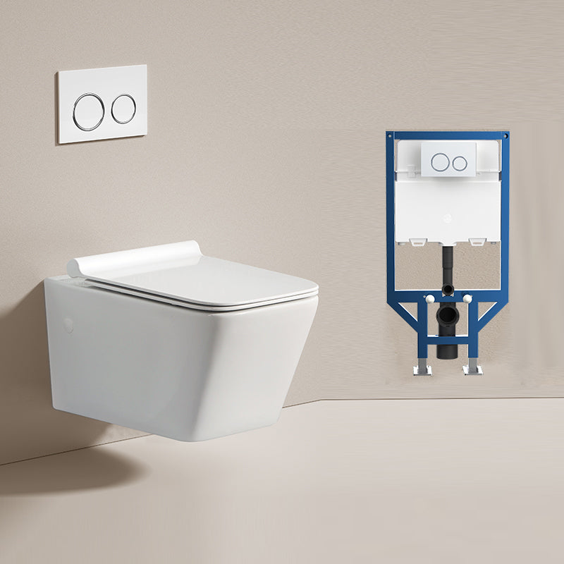 Modern Ceramic Flush Toilet Wall Hung Urine Toilet with Slow Close Seat for Washroom 14"L x 20"W x 13"H Toilet with Freestanding Tanker Clearhalo 'Bathroom Remodel & Bathroom Fixtures' 'Home Improvement' 'home_improvement' 'home_improvement_toilets' 'Toilets & Bidets' 'Toilets' 7069601