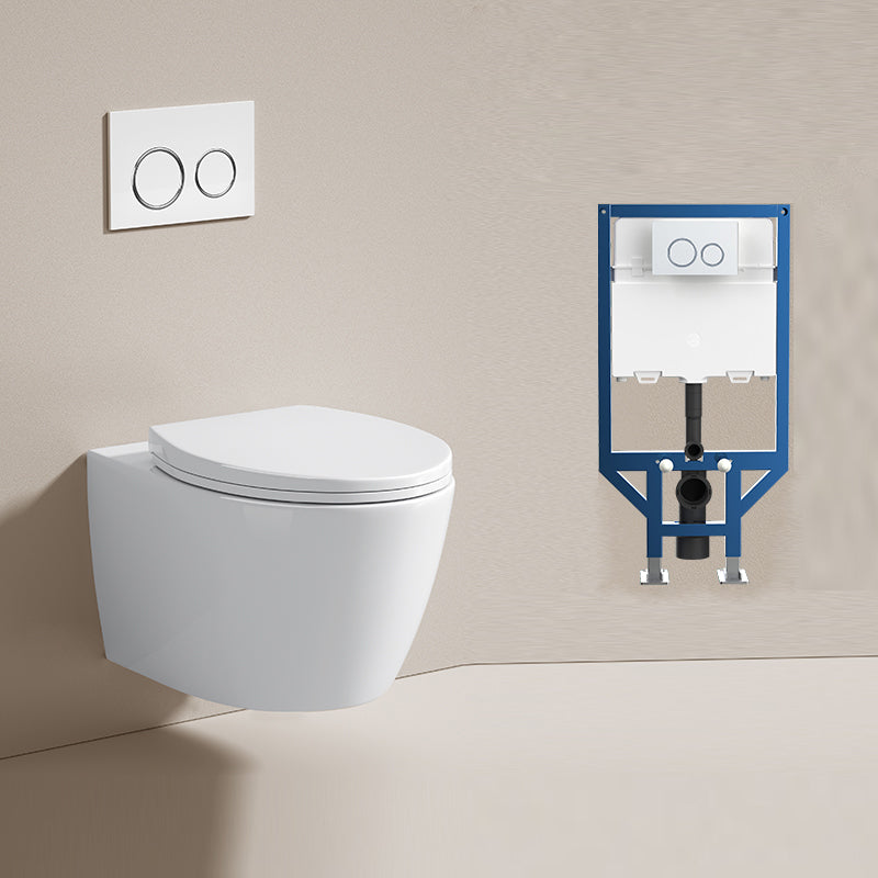 Modern Ceramic Flush Toilet Wall Hung Urine Toilet with Slow Close Seat for Washroom 14"L x 20"W x 14"H Toilet with Freestanding Tanker Clearhalo 'Bathroom Remodel & Bathroom Fixtures' 'Home Improvement' 'home_improvement' 'home_improvement_toilets' 'Toilets & Bidets' 'Toilets' 7069606