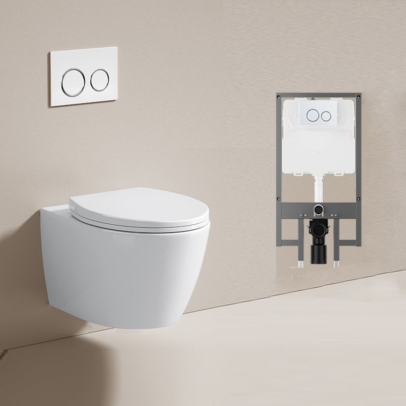 Modern Ceramic Flush Toilet Wall Hung Urine Toilet with Slow Close Seat for Washroom 14"L x 20"W x 14"H Toilet with High Tanker Clearhalo 'Bathroom Remodel & Bathroom Fixtures' 'Home Improvement' 'home_improvement' 'home_improvement_toilets' 'Toilets & Bidets' 'Toilets' 7069607