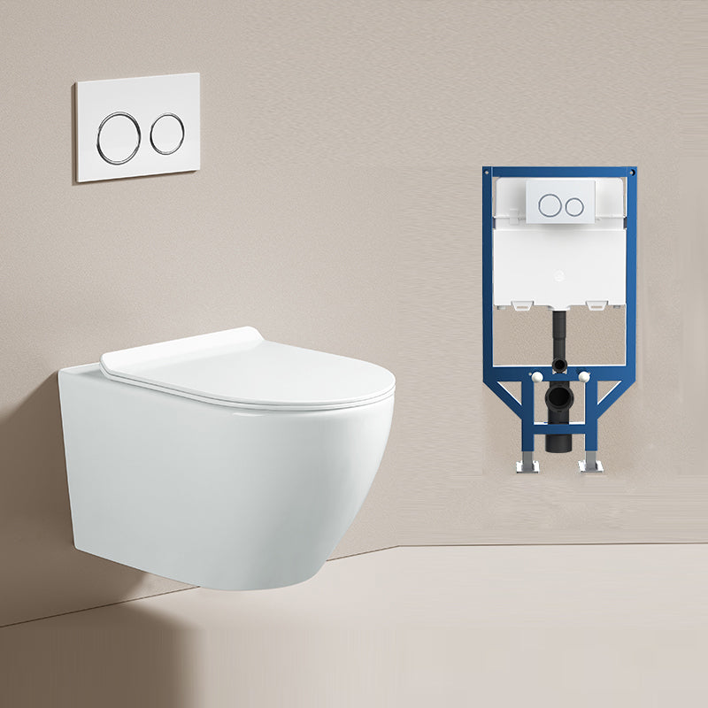 Modern Ceramic Flush Toilet Wall Hung Urine Toilet with Slow Close Seat for Washroom 14"L x 21"W x 14"H Toilet with Freestanding Tanker Clearhalo 'Bathroom Remodel & Bathroom Fixtures' 'Home Improvement' 'home_improvement' 'home_improvement_toilets' 'Toilets & Bidets' 'Toilets' 7069608
