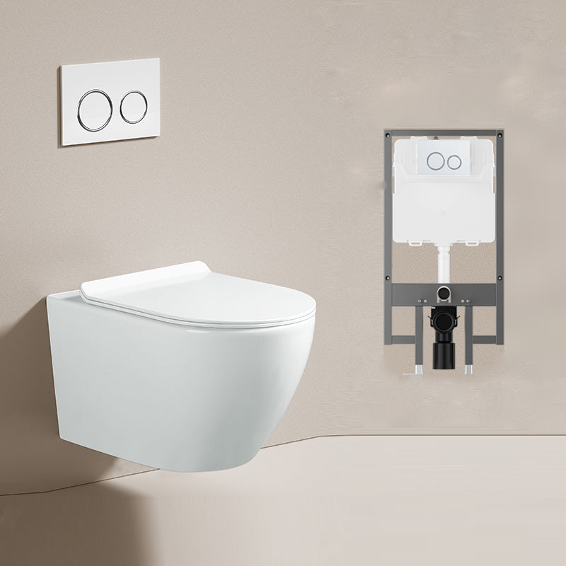 Modern Ceramic Flush Toilet Wall Hung Urine Toilet with Slow Close Seat for Washroom 14"L x 21"W x 14"H Toilet with High Tanker Clearhalo 'Bathroom Remodel & Bathroom Fixtures' 'Home Improvement' 'home_improvement' 'home_improvement_toilets' 'Toilets & Bidets' 'Toilets' 7069609