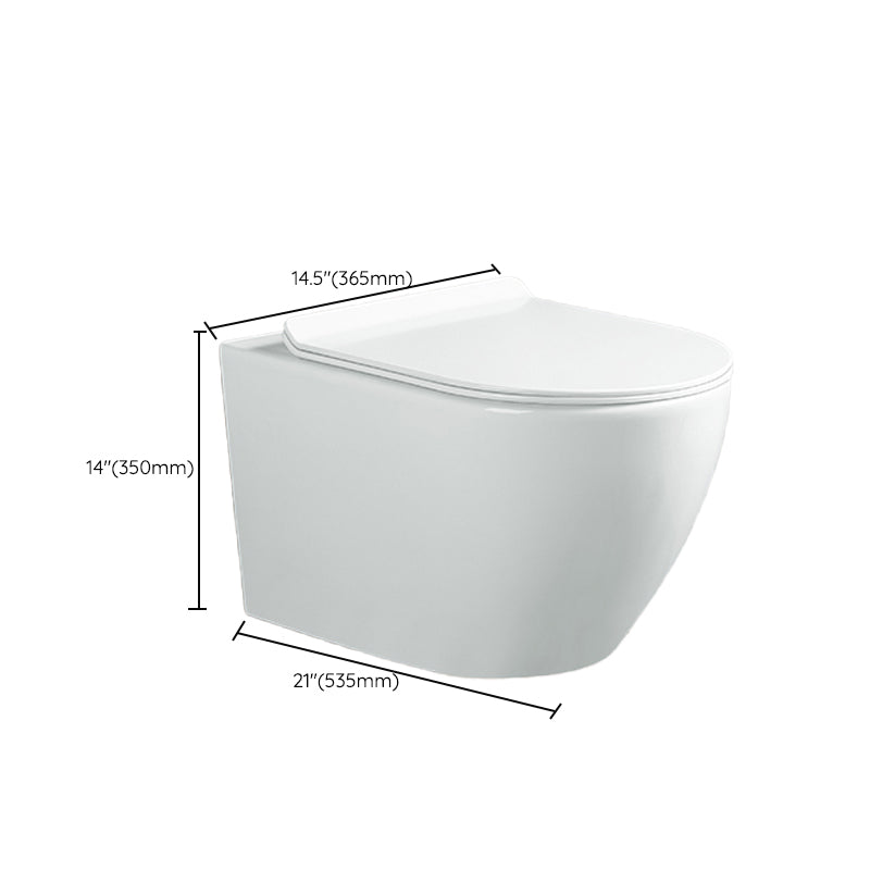 Modern Ceramic Flush Toilet Wall Hung Urine Toilet with Slow Close Seat for Washroom Clearhalo 'Bathroom Remodel & Bathroom Fixtures' 'Home Improvement' 'home_improvement' 'home_improvement_toilets' 'Toilets & Bidets' 'Toilets' 7069611