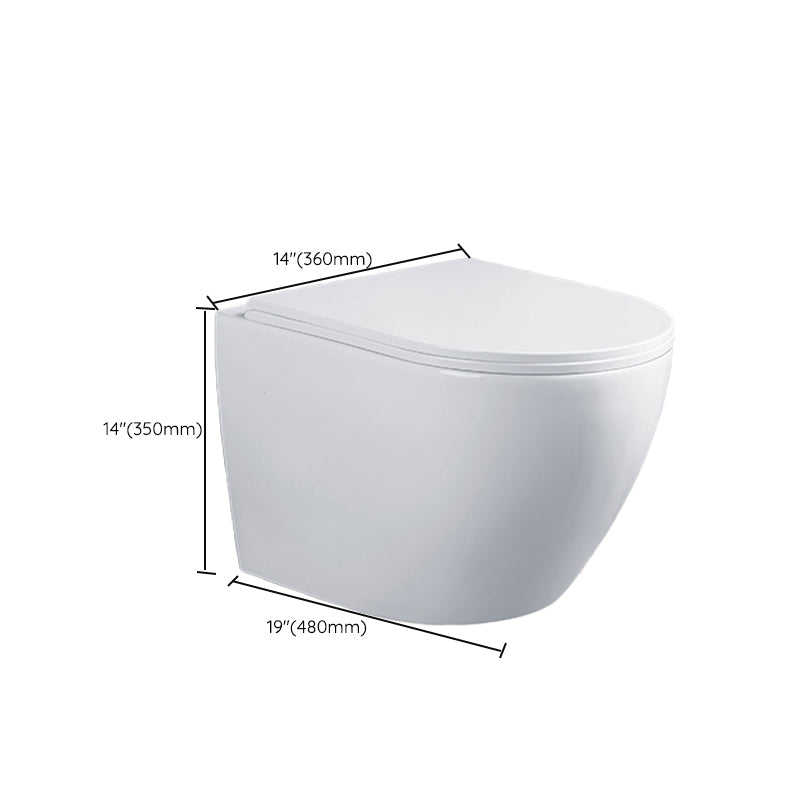 Modern Ceramic Flush Toilet Wall Hung Urine Toilet with Slow Close Seat for Washroom Clearhalo 'Bathroom Remodel & Bathroom Fixtures' 'Home Improvement' 'home_improvement' 'home_improvement_toilets' 'Toilets & Bidets' 'Toilets' 7069612