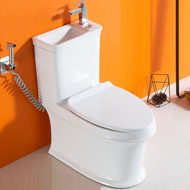 Modern Ceramic Flush Toilet Floor Mount Urine Toilet with Wash Basin for Washroom Toilet with Sprayer Clearhalo 'Bathroom Remodel & Bathroom Fixtures' 'Home Improvement' 'home_improvement' 'home_improvement_toilets' 'Toilets & Bidets' 'Toilets' 7069676