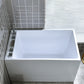 Freestanding Acrylic Bath Soaking White Modern Modern Center Bathtub 55"L x 26"W x 25"H Left Tub with Silver 5-Piece Set Clearhalo 'Bathroom Remodel & Bathroom Fixtures' 'Bathtubs' 'Home Improvement' 'home_improvement' 'home_improvement_bathtubs' 'Showers & Bathtubs' 7069827