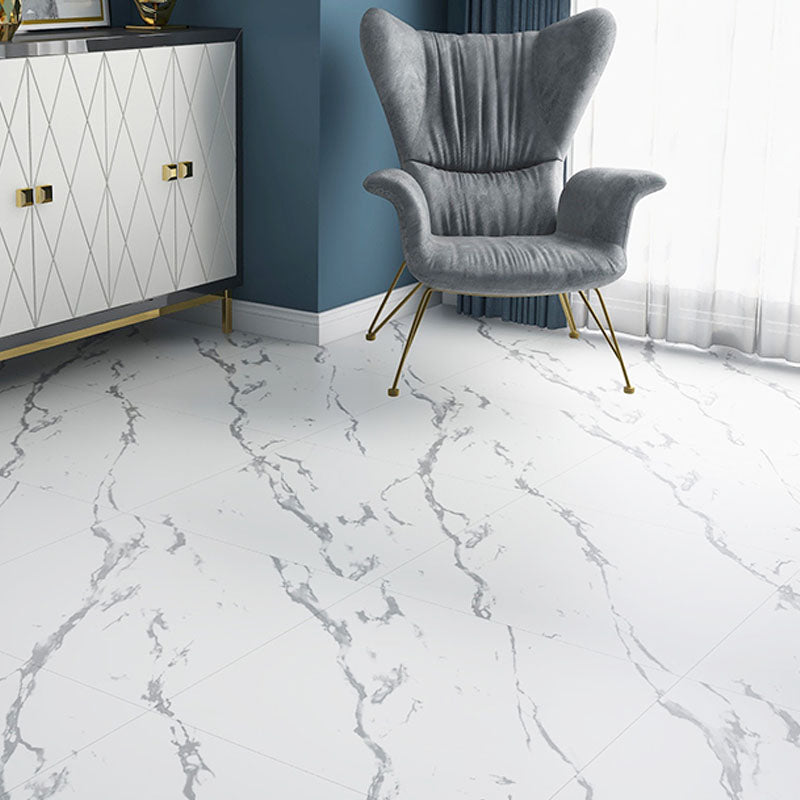 Indoor Flooring Vinyl Peel and Stick Marble Print Square Flooring Vinyl White Inner Clearhalo 'Flooring 'Home Improvement' 'home_improvement' 'home_improvement_vinyl_flooring' 'Vinyl Flooring' 'vinyl_flooring' Walls and Ceiling' 7078137