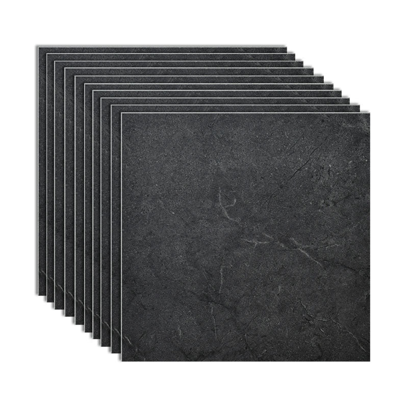 Modern Peel and Stick Tiles Square Vinyl Peel & Stick Field Tile Textured Black Clearhalo 'Flooring 'Home Improvement' 'home_improvement' 'home_improvement_vinyl_flooring' 'Vinyl Flooring' 'vinyl_flooring' Walls and Ceiling' 7078195