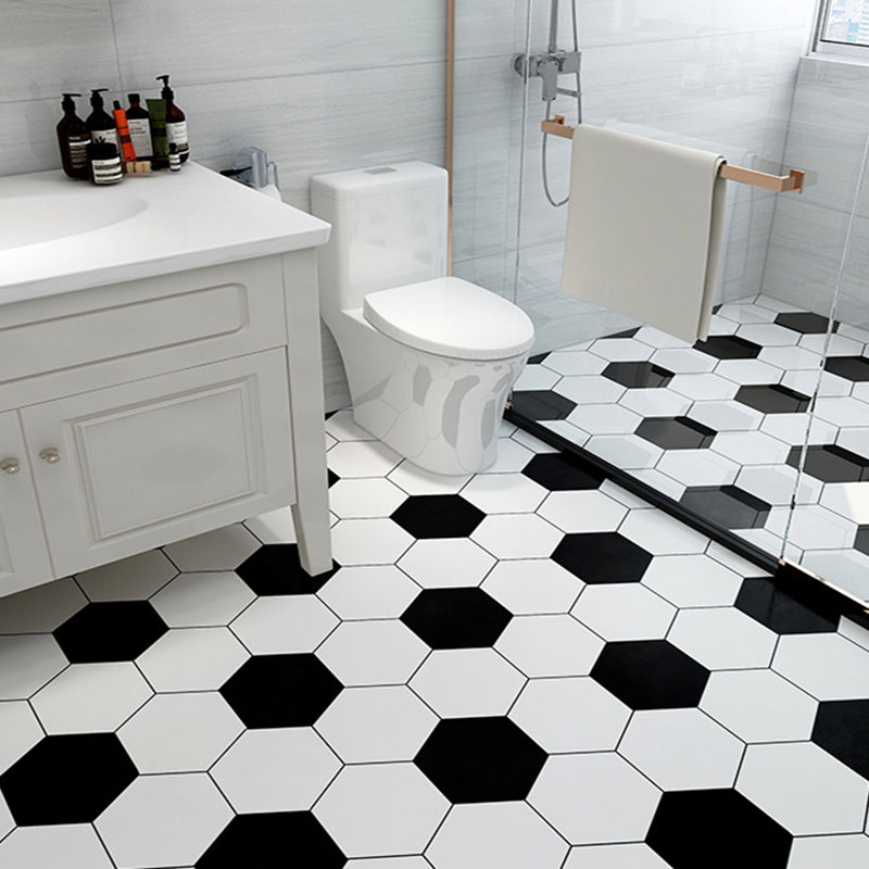 Modern Vinyl Floor Planks Peel and Stick Geometric Printed PVC Flooring White-Black Clearhalo 'Flooring 'Home Improvement' 'home_improvement' 'home_improvement_vinyl_flooring' 'Vinyl Flooring' 'vinyl_flooring' Walls and Ceiling' 7078283