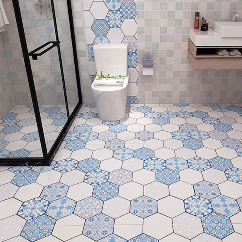 Modern Vinyl Floor Planks Peel and Stick Geometric Printed PVC Flooring White-Blue Clearhalo 'Flooring 'Home Improvement' 'home_improvement' 'home_improvement_vinyl_flooring' 'Vinyl Flooring' 'vinyl_flooring' Walls and Ceiling' 7078291