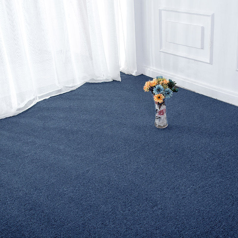 Modern Carpet Tiles Self Adhesive Level Loop Stain Resistant Carpet Tile Blue 1 Set for Wallboard (32 Pieces * 1) Clearhalo 'Carpet Tiles & Carpet Squares' 'carpet_tiles_carpet_squares' 'Flooring 'Home Improvement' 'home_improvement' 'home_improvement_carpet_tiles_carpet_squares' Walls and Ceiling' 7078373