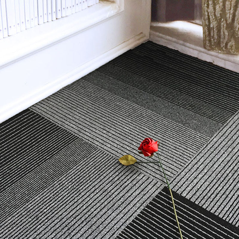 Modern Carpet Tiles Self Adhesive Level Loop Stain Resistant Carpet Tile Textured Black 1 Set for Wallboard (32 Pieces * 1) Asphalt Clearhalo 'Carpet Tiles & Carpet Squares' 'carpet_tiles_carpet_squares' 'Flooring 'Home Improvement' 'home_improvement' 'home_improvement_carpet_tiles_carpet_squares' Walls and Ceiling' 7078380