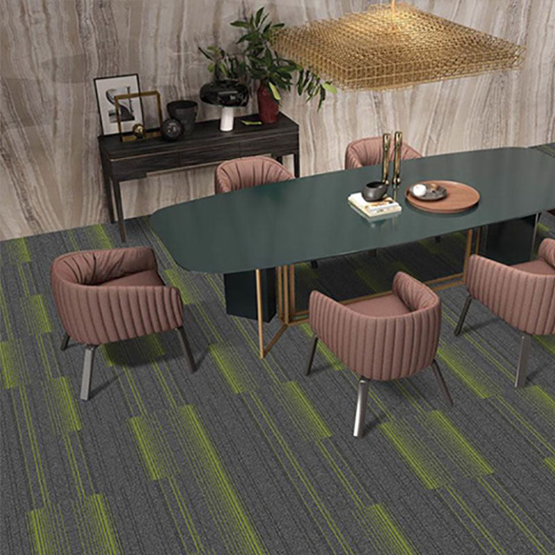 Modern Carpet Tiles Self Adhesive Level Loop Stain Resistant Carpet Tile Gray-Green 1 Set for Wallboard (32 Pieces * 1) Asphalt Clearhalo 'Carpet Tiles & Carpet Squares' 'carpet_tiles_carpet_squares' 'Flooring 'Home Improvement' 'home_improvement' 'home_improvement_carpet_tiles_carpet_squares' Walls and Ceiling' 7078385