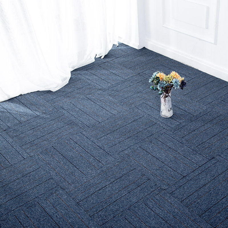 Modern Carpet Tiles Self Adhesive Level Loop Stain Resistant Carpet Tile Lake Blue 1 Set for Wallboard (32 Pieces * 1) Clearhalo 'Carpet Tiles & Carpet Squares' 'carpet_tiles_carpet_squares' 'Flooring 'Home Improvement' 'home_improvement' 'home_improvement_carpet_tiles_carpet_squares' Walls and Ceiling' 7078386