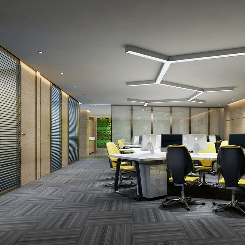 Modern Carpet Tiles Self Adhesive Level Loop Stain Resistant Carpet Tile Black-Gray 1 Set for Wallboard (32 Pieces * 1) Vinyl Clearhalo 'Carpet Tiles & Carpet Squares' 'carpet_tiles_carpet_squares' 'Flooring 'Home Improvement' 'home_improvement' 'home_improvement_carpet_tiles_carpet_squares' Walls and Ceiling' 7078393