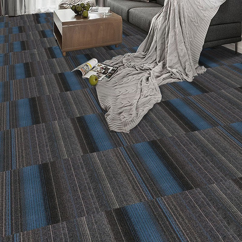 Modern Carpet Tiles Self Adhesive Level Loop Stain Resistant Carpet Tile Gray-Blue 1 Set for Wallboard (32 Pieces * 1) Asphalt Clearhalo 'Carpet Tiles & Carpet Squares' 'carpet_tiles_carpet_squares' 'Flooring 'Home Improvement' 'home_improvement' 'home_improvement_carpet_tiles_carpet_squares' Walls and Ceiling' 7078394