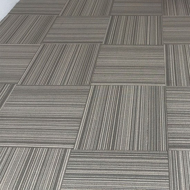 Modern Carpet Tiles Self Adhesive Level Loop Stain Resistant Carpet Tile Gray/ Coffee 1 Set for Wallboard (32 Pieces * 1) Asphalt Clearhalo 'Carpet Tiles & Carpet Squares' 'carpet_tiles_carpet_squares' 'Flooring 'Home Improvement' 'home_improvement' 'home_improvement_carpet_tiles_carpet_squares' Walls and Ceiling' 7078395