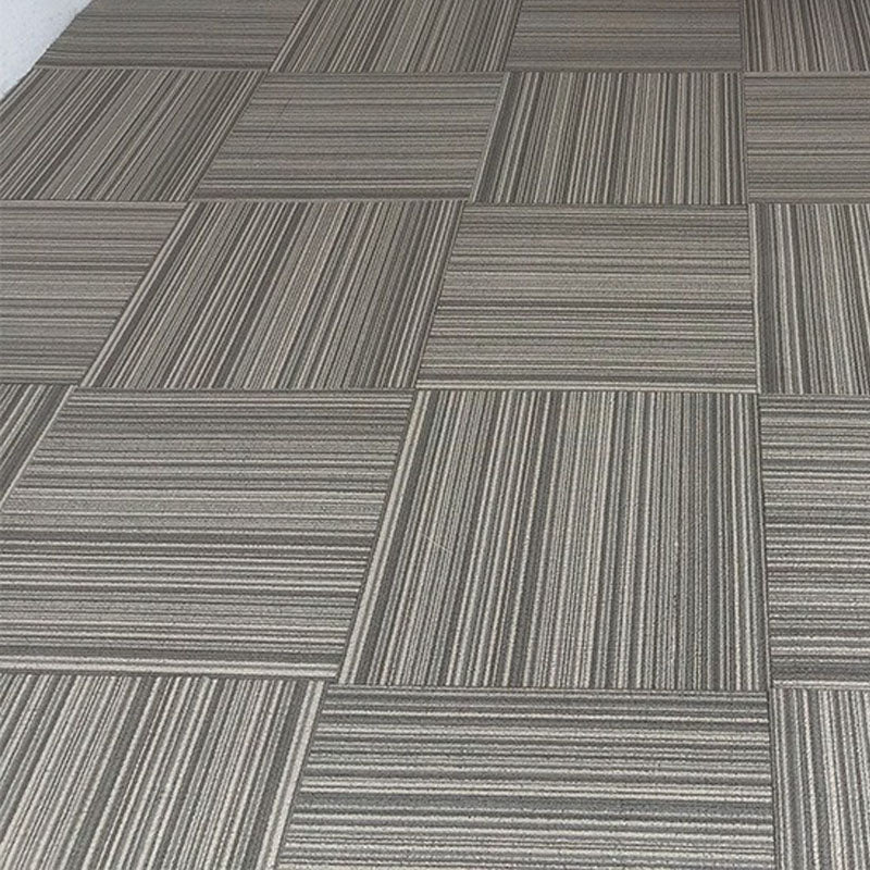 Modern Carpet Tiles Self Adhesive Level Loop Stain Resistant Carpet Tile Gray Coffee 1 Set for Wallboard (32 Pieces * 1) Asphalt Clearhalo 'Carpet Tiles & Carpet Squares' 'carpet_tiles_carpet_squares' 'Flooring 'Home Improvement' 'home_improvement' 'home_improvement_carpet_tiles_carpet_squares' Walls and Ceiling' 7078395