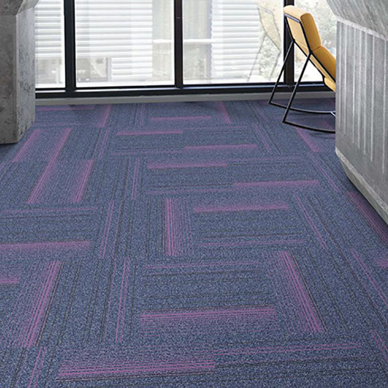 Modern Carpet Tiles Self Adhesive Level Loop Stain Resistant Carpet Tile Gray Purple 1 Set for Wallboard (32 Pieces * 1) Asphalt Clearhalo 'Carpet Tiles & Carpet Squares' 'carpet_tiles_carpet_squares' 'Flooring 'Home Improvement' 'home_improvement' 'home_improvement_carpet_tiles_carpet_squares' Walls and Ceiling' 7078397