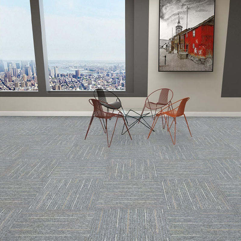 Modern Carpet Tiles Self Adhesive Level Loop Stain Resistant Carpet Tile Heather Gray 1 Set for Wallboard (32 Pieces * 1) Asphalt Clearhalo 'Carpet Tiles & Carpet Squares' 'carpet_tiles_carpet_squares' 'Flooring 'Home Improvement' 'home_improvement' 'home_improvement_carpet_tiles_carpet_squares' Walls and Ceiling' 7078404