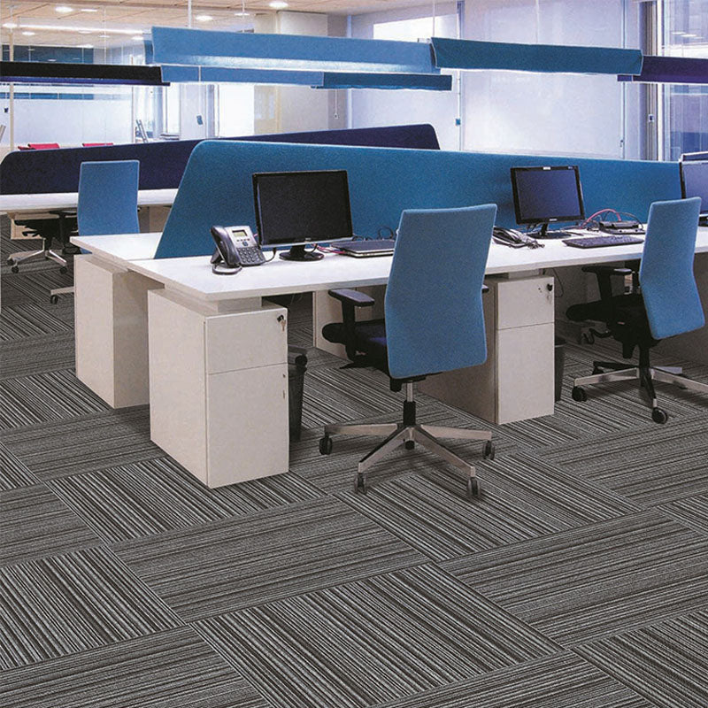 Modern Carpet Tiles Self Adhesive Level Loop Stain Resistant Carpet Tile Dark Heather Gray-White 1 Set for Wallboard (32 Pieces * 1) Vinyl Clearhalo 'Carpet Tiles & Carpet Squares' 'carpet_tiles_carpet_squares' 'Flooring 'Home Improvement' 'home_improvement' 'home_improvement_carpet_tiles_carpet_squares' Walls and Ceiling' 7078406
