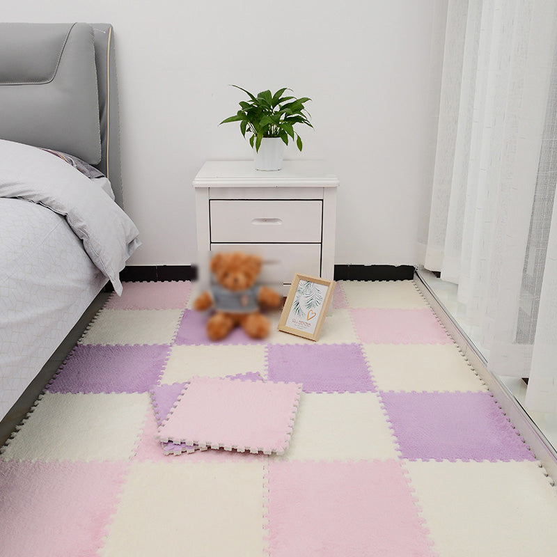 Non-Skid Level Loop Carpet Tile Multi-Color Interlocking Bedroom Carpet Tiles Pink-White Clearhalo 'Carpet Tiles & Carpet Squares' 'carpet_tiles_carpet_squares' 'Flooring 'Home Improvement' 'home_improvement' 'home_improvement_carpet_tiles_carpet_squares' Walls and Ceiling' 7078459
