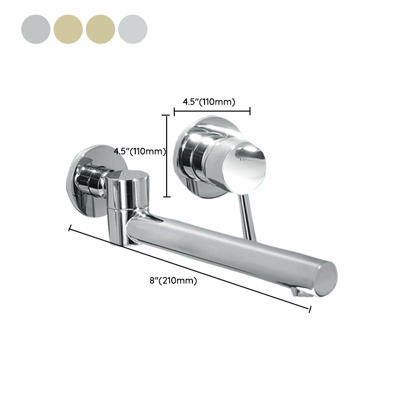 Light Luxury Wall Mounted Bathroom Faucet Lever Handle Sink Faucet Clearhalo 'Bathroom Remodel & Bathroom Fixtures' 'Bathroom Sink Faucets' 'Bathroom Sinks & Faucet Components' 'bathroom_sink_faucets' 'Home Improvement' 'home_improvement' 'home_improvement_bathroom_sink_faucets' 7078562