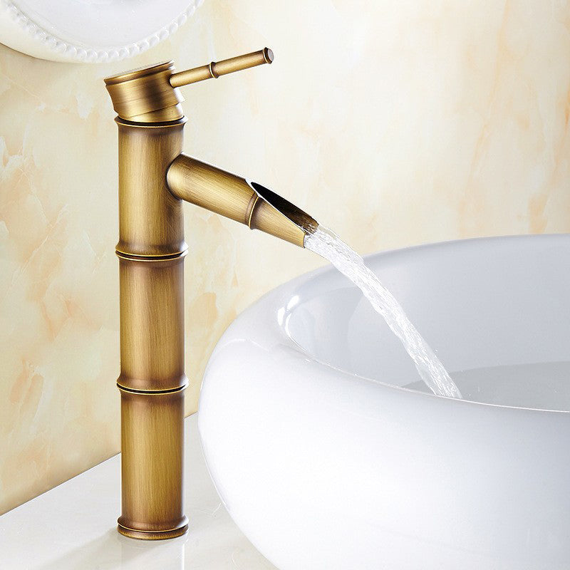 Farmhouse Style Vessel Sink Bathroom Faucet Circular Brass Faucet Clearhalo 'Bathroom Remodel & Bathroom Fixtures' 'Bathroom Sink Faucets' 'Bathroom Sinks & Faucet Components' 'bathroom_sink_faucets' 'Home Improvement' 'home_improvement' 'home_improvement_bathroom_sink_faucets' 7078569