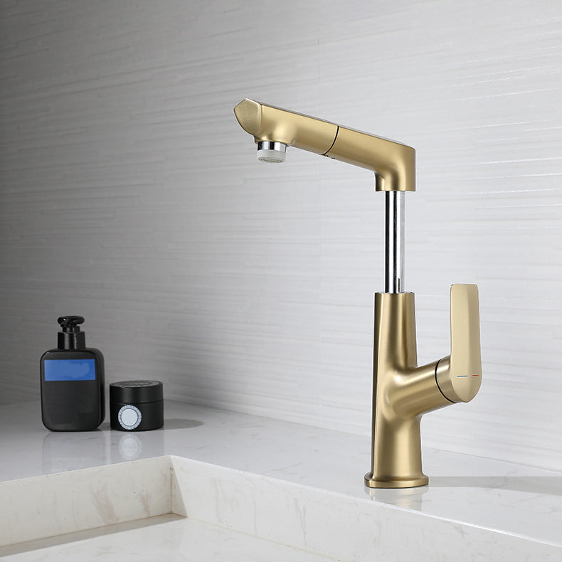 Centerset Lavatory Faucet Glam Style Faucet with Single Lever Handle Clearhalo 'Bathroom Remodel & Bathroom Fixtures' 'Bathroom Sink Faucets' 'Bathroom Sinks & Faucet Components' 'bathroom_sink_faucets' 'Home Improvement' 'home_improvement' 'home_improvement_bathroom_sink_faucets' 7078576
