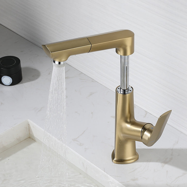 Centerset Lavatory Faucet Glam Style Faucet with Single Lever Handle Clearhalo 'Bathroom Remodel & Bathroom Fixtures' 'Bathroom Sink Faucets' 'Bathroom Sinks & Faucet Components' 'bathroom_sink_faucets' 'Home Improvement' 'home_improvement' 'home_improvement_bathroom_sink_faucets' 7078577