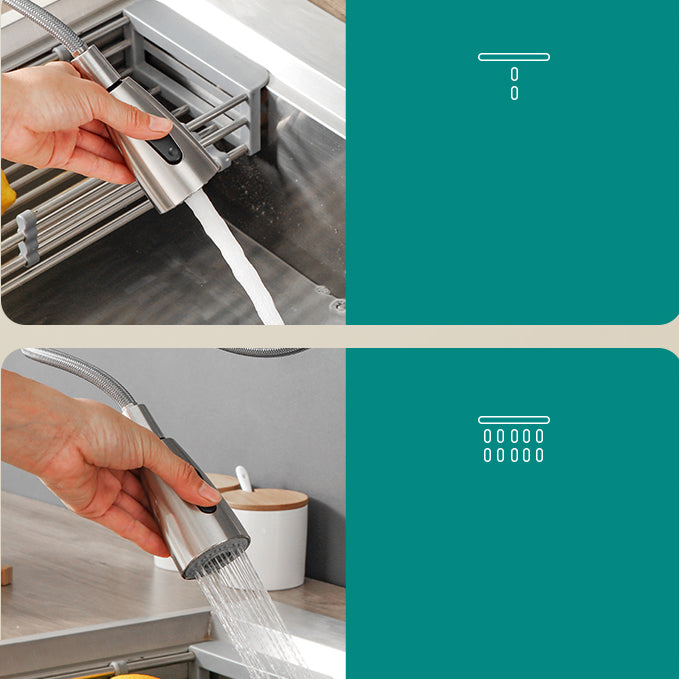 Modern Kitchen Faucet Pure Color Stainless Steel Kitchen Faucet Clearhalo 'Home Improvement' 'home_improvement' 'home_improvement_kitchen_faucets' 'Kitchen Faucets' 'Kitchen Remodel & Kitchen Fixtures' 'Kitchen Sinks & Faucet Components' 'kitchen_faucets' 7078650