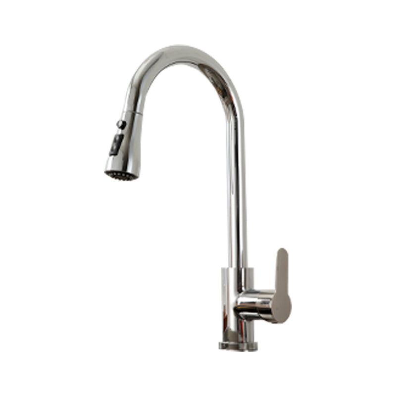 Modern Kitchen Faucet Pure Color Stainless Steel Kitchen Faucet Clearhalo 'Home Improvement' 'home_improvement' 'home_improvement_kitchen_faucets' 'Kitchen Faucets' 'Kitchen Remodel & Kitchen Fixtures' 'Kitchen Sinks & Faucet Components' 'kitchen_faucets' 7078654