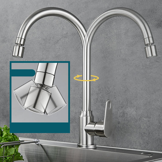 Stainless Steel Kitchen Faucet High Arch Standard Kitchen Faucet with No Sensor Clearhalo 'Home Improvement' 'home_improvement' 'home_improvement_kitchen_faucets' 'Kitchen Faucets' 'Kitchen Remodel & Kitchen Fixtures' 'Kitchen Sinks & Faucet Components' 'kitchen_faucets' 7078664