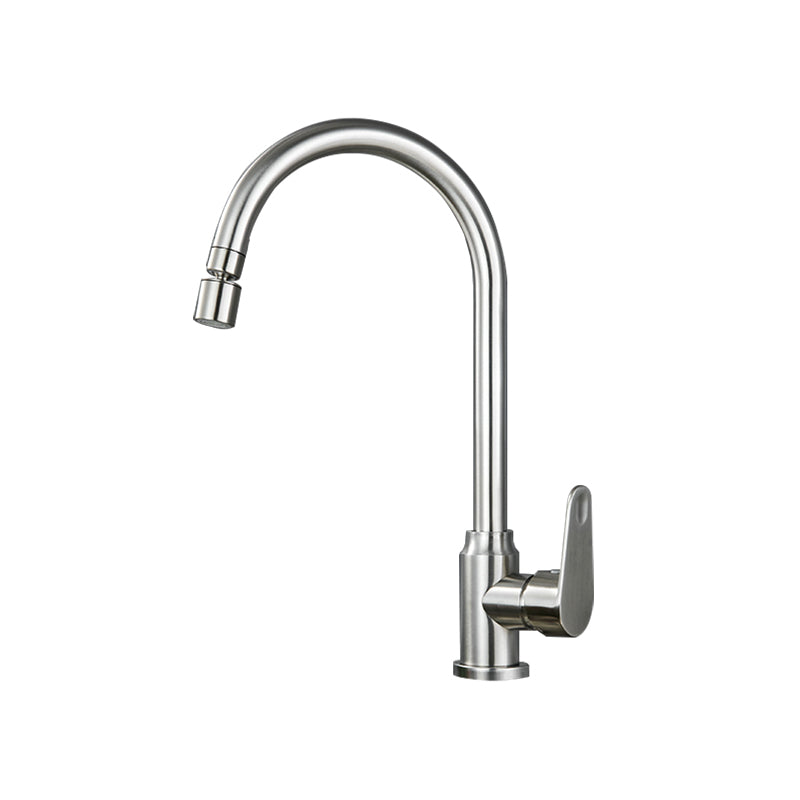 Stainless Steel Kitchen Faucet High Arch Standard Kitchen Faucet with No Sensor Dual Mode Big Curved Faucet Hot/Cold Water Dispensers Clearhalo 'Home Improvement' 'home_improvement' 'home_improvement_kitchen_faucets' 'Kitchen Faucets' 'Kitchen Remodel & Kitchen Fixtures' 'Kitchen Sinks & Faucet Components' 'kitchen_faucets' 7078671