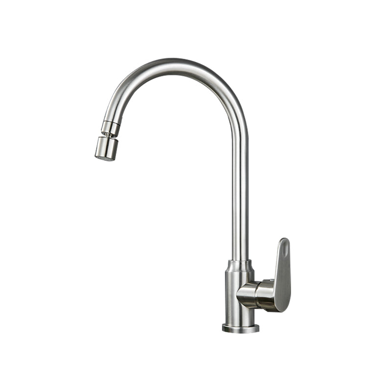 Stainless Steel Kitchen Faucet High Arch Standard Kitchen Faucet with No Sensor Dual Mode Big Curved Faucet Hot Cold Water Dispensers Clearhalo 'Home Improvement' 'home_improvement' 'home_improvement_kitchen_faucets' 'Kitchen Faucets' 'Kitchen Remodel & Kitchen Fixtures' 'Kitchen Sinks & Faucet Components' 'kitchen_faucets' 7078671